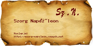 Szorg Napóleon névjegykártya